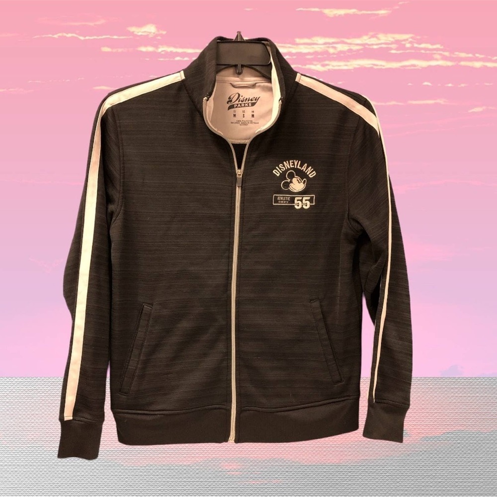 Disney Parks zip‎ up dark gray athletic jacket men's size S